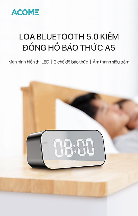 Loa Bluetooth 5.0 Kiêm Đồng Hồ Báo Thức - [[ 2 Trong 1 ]] - Robot - Hàng Chính Hãng