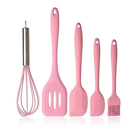 Bộ Dụng Cụ Làm Bánh 5 Món Silicone Cao Cấp Cho Nhà Bếp - Tặng Set 5 Kẹp Miệng Túi