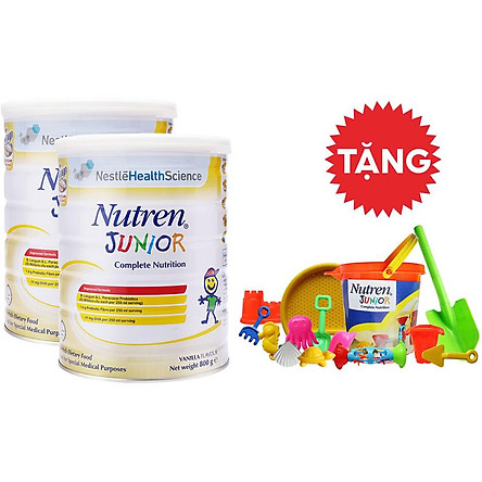 Combo 02 lon Sản phẩm dinh dưỡng y học NUTREN JUNIOR lon 800g - TẶNG Bộ đồ chơi đi biển