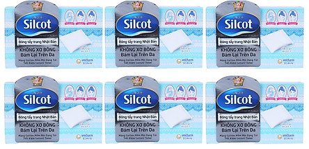 Combo 6 hộp bông tẩy trang Silcot (82 miếng/hộp)