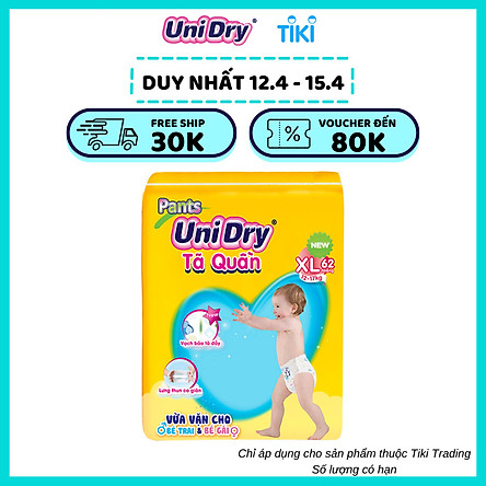 Tã Quần Unidry Ultra Jumbo XL62 (62 Miếng)