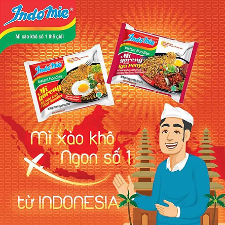 Thùng 40 Gói Mì Xào Khô Indomie goreng - mix vị