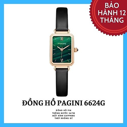 Đồng Hồ Nữ Thương Hiệu PAGINI PA6624G - Thiết Kế Mặt Vuông Độc Đáo - Hàng FullBox