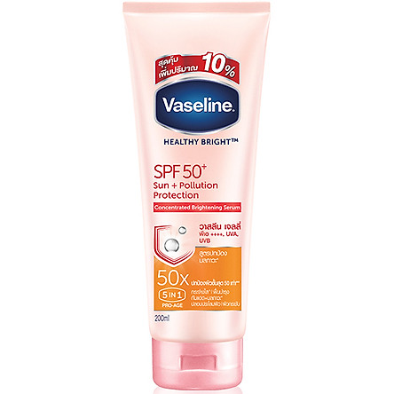 Vaseline 50x Serum Chống Nắng Cơ Thể SPF50 + Dưỡng Da Sáng Khoẻ 200ml