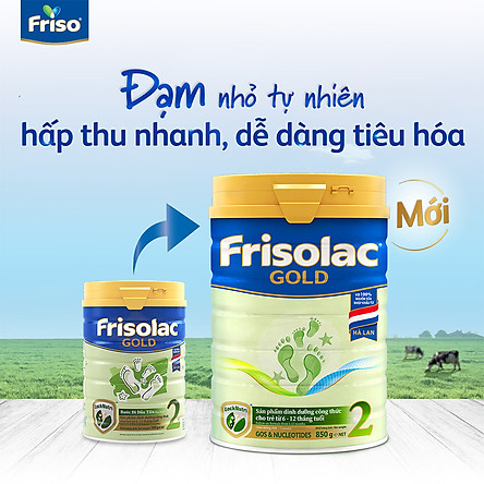 Sữa Bột Frisolac Gold 2 850g Dành Cho Trẻ Từ 6 - 12 Tháng Tuổi