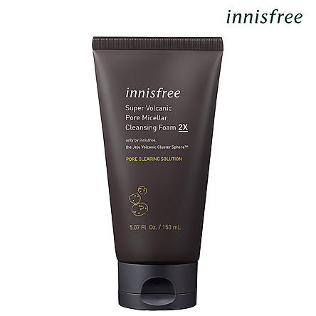 Sữa rửa mặt se khít lỗ chân lông innisfree Super Volcanic Pore Micellar Cleansing Foam 2X 150ml - 131172704