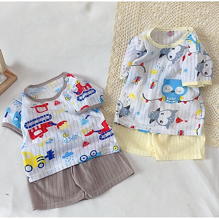 Bộ Cộc Cotton Giấy Thoáng Mát Cho Bé Từ Sơ Sinh Đến 16kg 