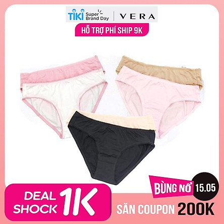 Combo 6 quần lót Bikini nữ Vera màu ngẫu nhiên VBQB6323