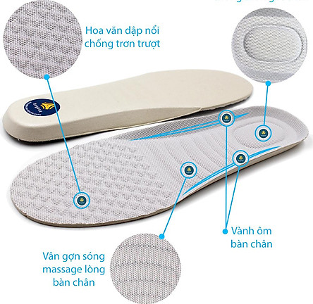 Lót giày mặt vân massage lòng bàn chân buybox BBPK06