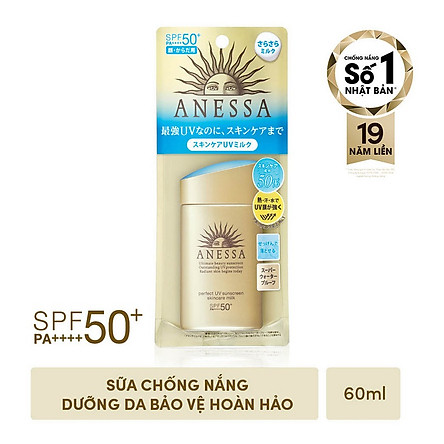 Kem chống nắng dưỡng da dạng sữa bảo vệ hoàn hảo Anessa Perfect UV Sunscreen Skincare Milk SPF 50+ PA++++ 60ml