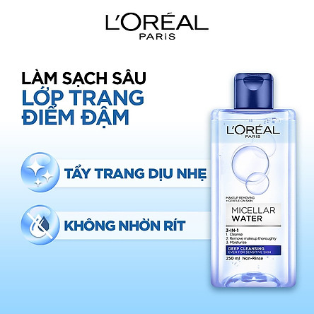 Nước Tẩy Trang L'Oreal 3 In 1 Micellar Làm Sạch Sâu (95ml)