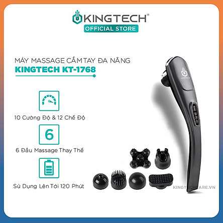 Máy Massage Cầm Tay Đa Năng Cao Cấp KINGTECH - Mát Xa Chuyên Sâu Cho Cổ, Vai Gáy, Bụng, Lưng, Cánh Tay, Chân - Giảm Đau Mỏi Toàn Thân Cho Dân Văn Phòng, Gymer, Người Già, Người Lao Động Nặng - Món Quà Tuyệt Vời Cho Ông Bà, Bố Mẹ - Hàng Chính Hãng