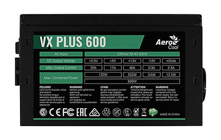 Nguồn Aerocool VX Plus 600W - Hàng Chính Hãng