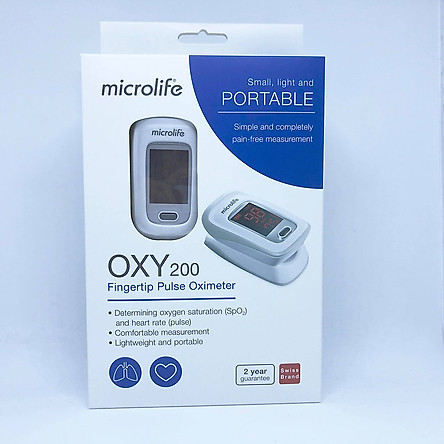 Microlife OXY 200 - Máy đo nồng độ Oxy trong máu và nhịp tim kèm bao đựng máy