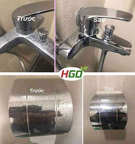 [XỊT LÀ SẠCH] Nước tẩy cặn canxi HGO PLUS trên vòi rửa inox, vách kính, bồn rửa sứ trong nhà tắm. Chai 500ml 