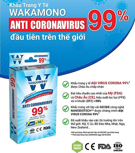  KHẨU TRANG Y TẾ WAKAMONO - COMBO 5 hộp - (4 Lớp, 50 cái)