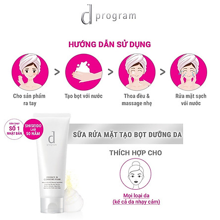 Sữa rửa mặt tạo bọt dưỡng da Essence Cleansing Foam d program 20g