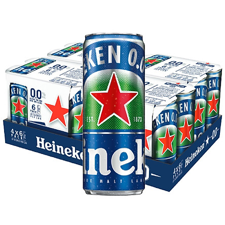 Thùng 24 lon bia không cồn Heineken 0.0 (330ml/lon)