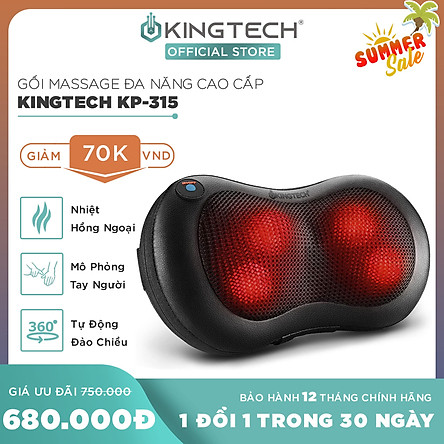 Gối Massage Đa Năng KingTech KP-315 - Máy Mát xa Toàn Thân Nhiệt Hồng Ngoại - Chuyên Sâu Cho Cổ, Vai Gáy, Lưng Dưới, Đùi, Chân - Sử Dụng Tại Nhà, Văn Phòng, Trên Ô Tô - Quà Tặng Cho Bạn Bè, Người Thân