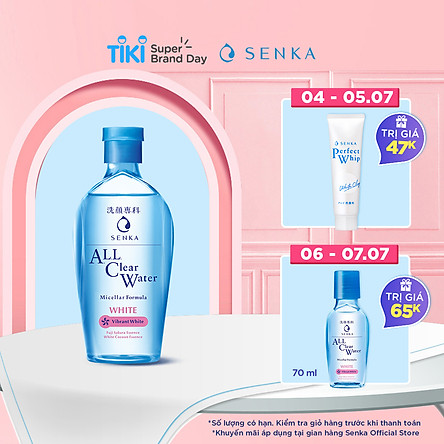 Nước tẩy trang SENKA A.L.L. CLEAR WATER Micellar Formula White 230ml