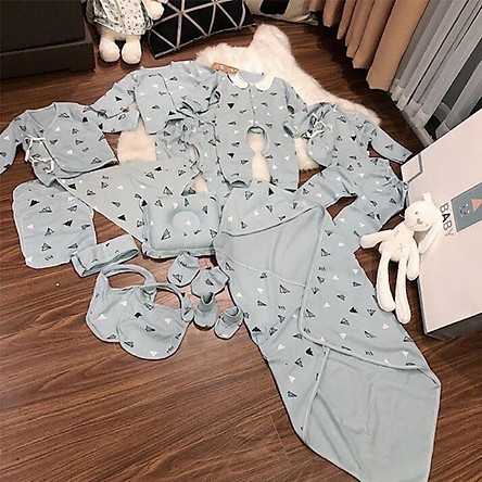 Set đồ sơ sinh quà tặng cho bé 18-22 chi tiết coton có hộp sang chảnh