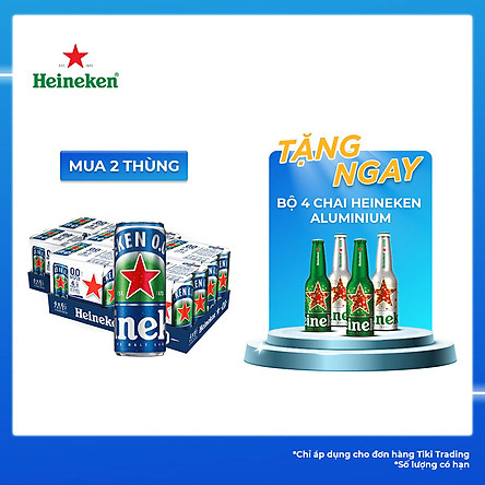 Thùng 24 lon bia không cồn Heineken 0.0 (330ml/lon)