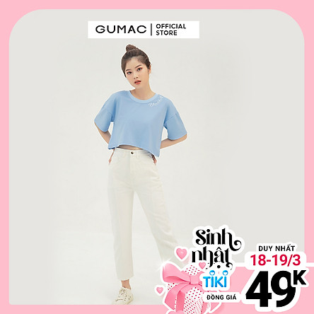 Áo croptop nữ in chữ GUMAC ATB335