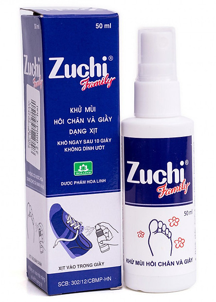 Xịt Khử Mùi Hôi Chân Và Giày Zuchi Family chai 50ml