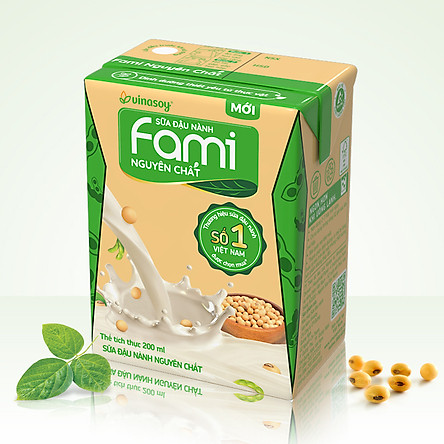 Thùng Sữa đậu nành Fami nguyên chất (200ml x 36 Hộp)