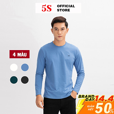 Áo Thun Nam Dài Tay 5S (ATO20), Vải Cotton Spandex Cao Cấp, 4 Màu Cơ Bản N1