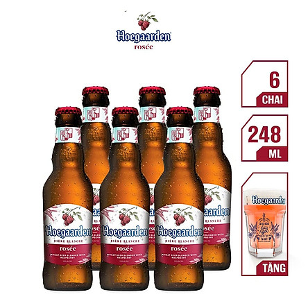 Hộp Love Is Love 6 Chai Hoegaarden Rosee (248ml/ Chai) - Tặng Kèm Ly 