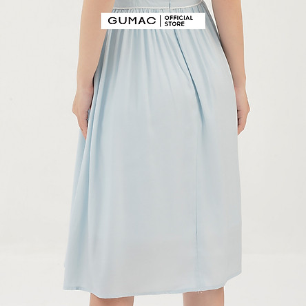 Đầm xòe nữ thiết kế nhún tùng phối viền GUMAC DB3112