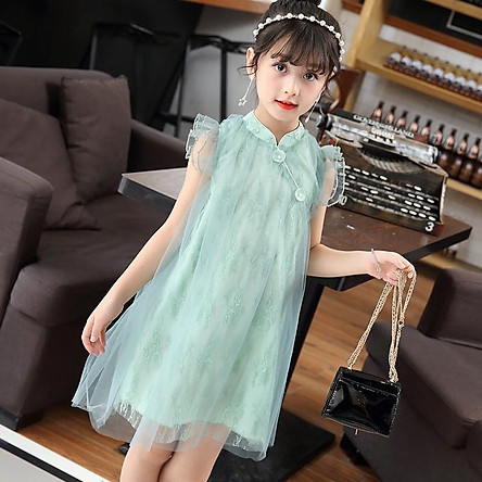  VL1Size 140-160 (20-35kg)Đầm cho bé gái, kiểu dáng công chúaThời trang trẻ Em hàng quảng châu 