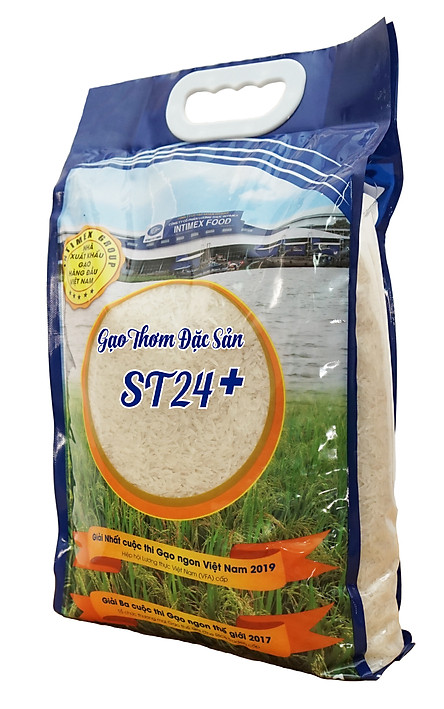 Gạo thơm đặc sản ST24+ Sóc Trăng (Túi 5kg) - Intimex Group - Dẻo, thơm ngon, ngọt cơm