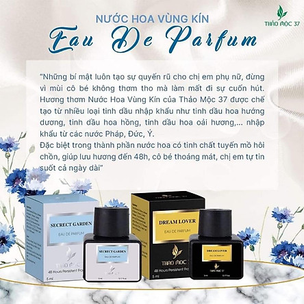 Nước Hoa Vùng Kín Thảo Mộc 37 mùi Dream love (nồng thắm, đắm say) Lưu Hương Tới 48h