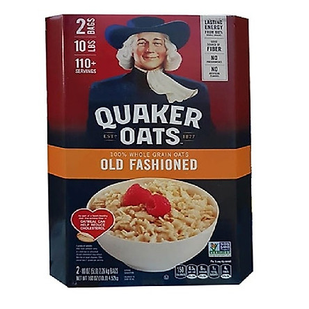 Yến Mạch Quaker Oats Old Fashion 4,52kg (Dạng Hạt cán Mỏng)