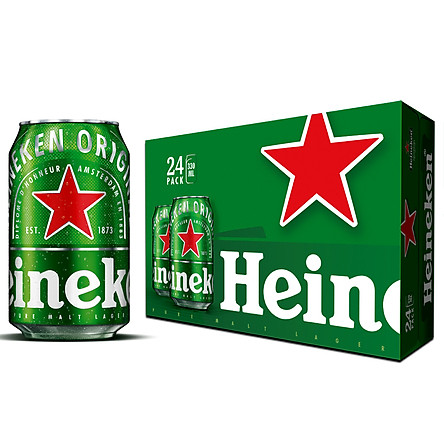 Thùng Bia Heineken 24 Lon Thường (330ml / Lon)