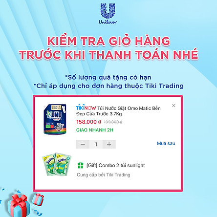 Túi Nước Giặt Omo Matic Cửa Trước Khử Mùi Thư Thái