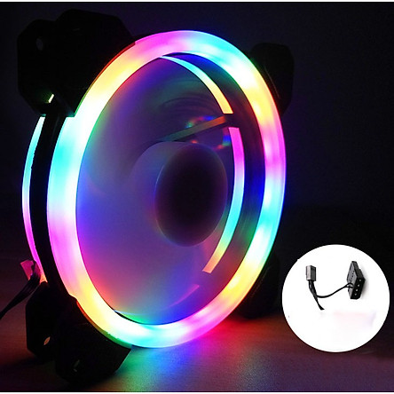 Quạt tản nhiệt, Fan case coolmoon V2.2 Led RGB 2 vòng ring - Hàng chính hãng