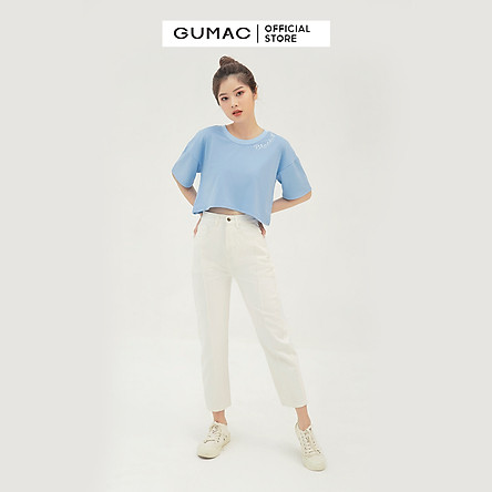 Áo croptop nữ in chữ GUMAC ATB335