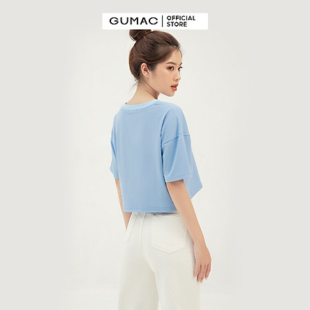 Áo croptop nữ in chữ GUMAC ATB335