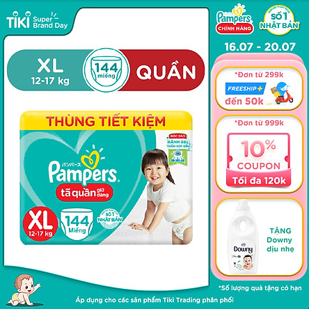 Thùng Mega Tã Quần Pampers Giữ Dáng Megabox M/L/XL - Tặng Chai Downy Dịu Nhẹ