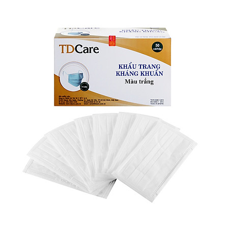 Khẩu Trang Y Tế Kháng Khuẩn Cao Cấp TDCare 4 Lớp- Hộp 50 Cái.