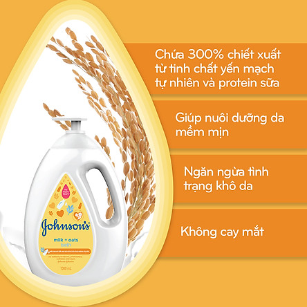 Sữa tắm Johnson's Baby chứa sữa và yến mạch (1000ml)