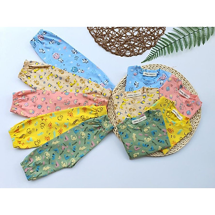 Bộ Cotton (mẫu3) Minky mom in hình ngộ nghĩnh cho bé trai và bé gái (5-18kg)