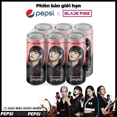 Lốc 6 Lon Nước Giải Khát Pepsi x Blackpink Phiên Bản Giới Hạn (330ml/Lon) (Mẫu ngẫu nhiên)