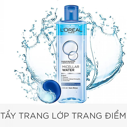 Nước Tẩy Trang L'Oreal 3 In 1 Micellar Làm Sạch Sâu (400ml)