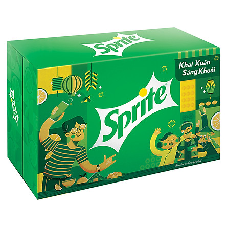 Thùng 24 Lon Nước ngọt có gas Sprite lon Mi nhon (250ml x24)