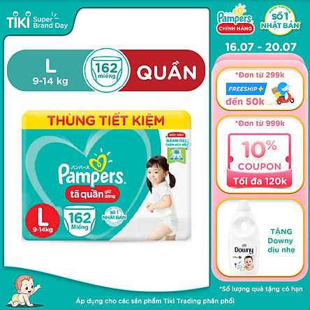 Thùng Mega Tã Quần Pampers Giữ Dáng Megabox M/L/XL - Tặng Chai Downy Dịu Nhẹ