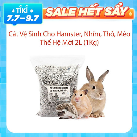 Cát Vệ Sinh Cho Hamster,Nhím,Thỏ,Mèo Thế Hệ Mới 2L (1Kg) - ( Mùi Ngẫu Nhiên )